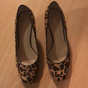 Nine West leopard print wedges